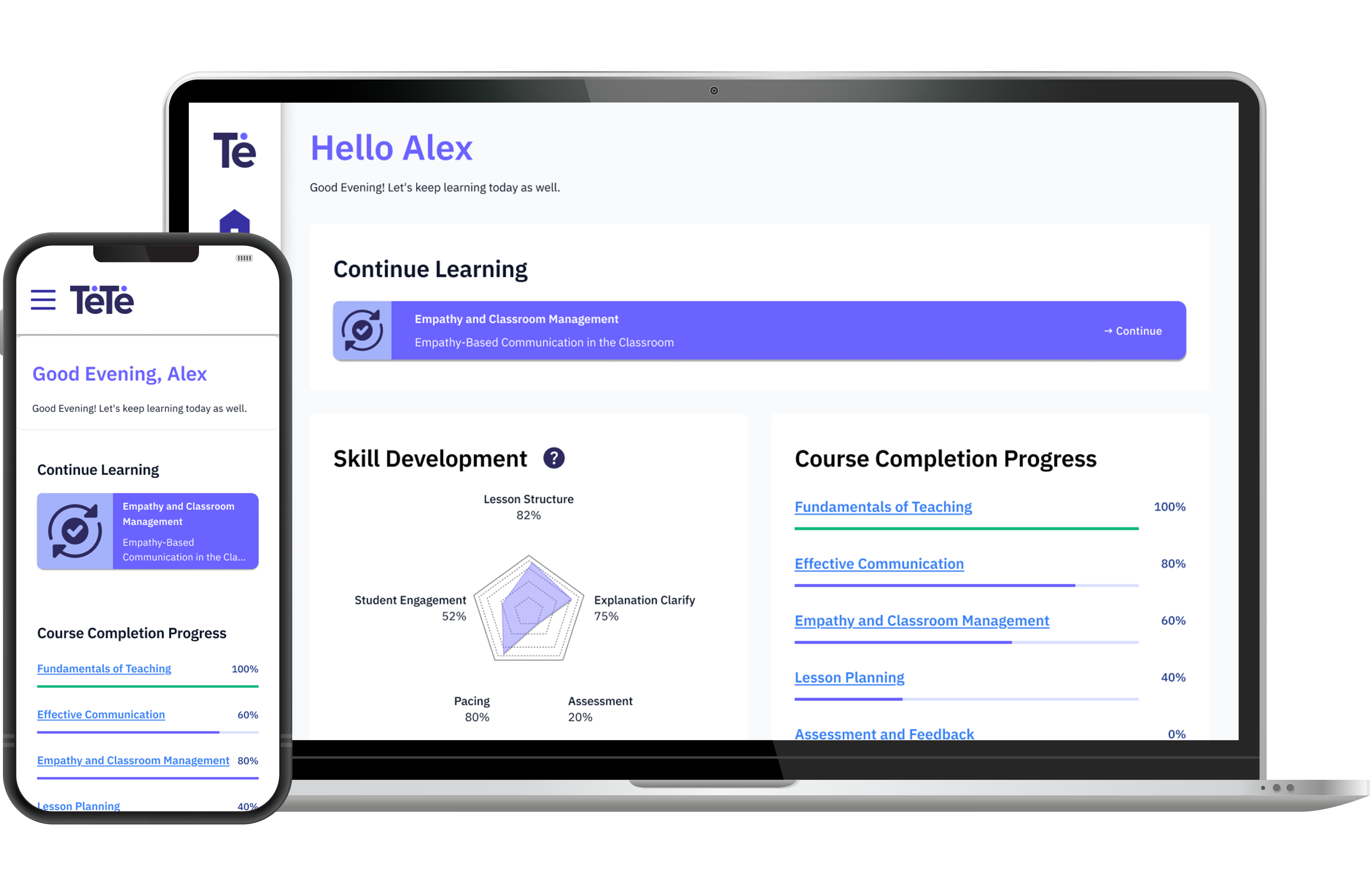 Computer mockup showcasing TeTe platform